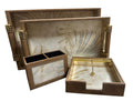 Elegant Decorative Tray Set – MDF & Leatherite with Tissue Box & Cutlery Holder