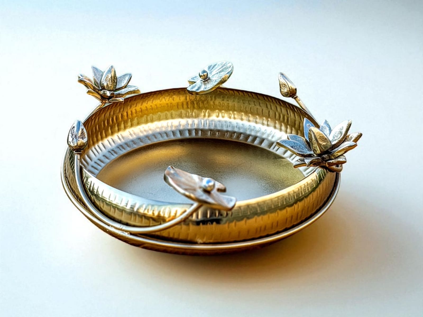 Lotus Urli Bowl with floating flowers decorative bowl for Diwali &home decor