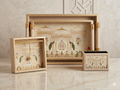 LEATHERITE TRAY SETS with Matching Paper Napkin Holder & Cutlery Holder