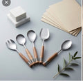 Premium Wooden Handle Stainless Steel Salad Serving Set